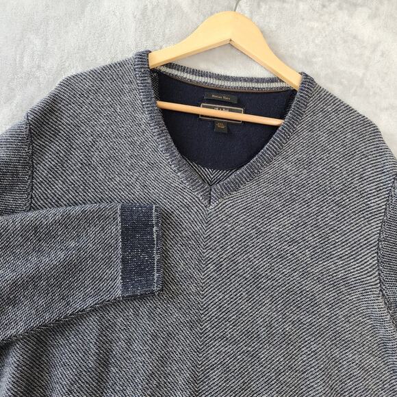 Jos A Bank Reserve Sweater Mens 2XL Cashmere Wool Luxury Italian Herringbone XXL - Picture 1 of 8